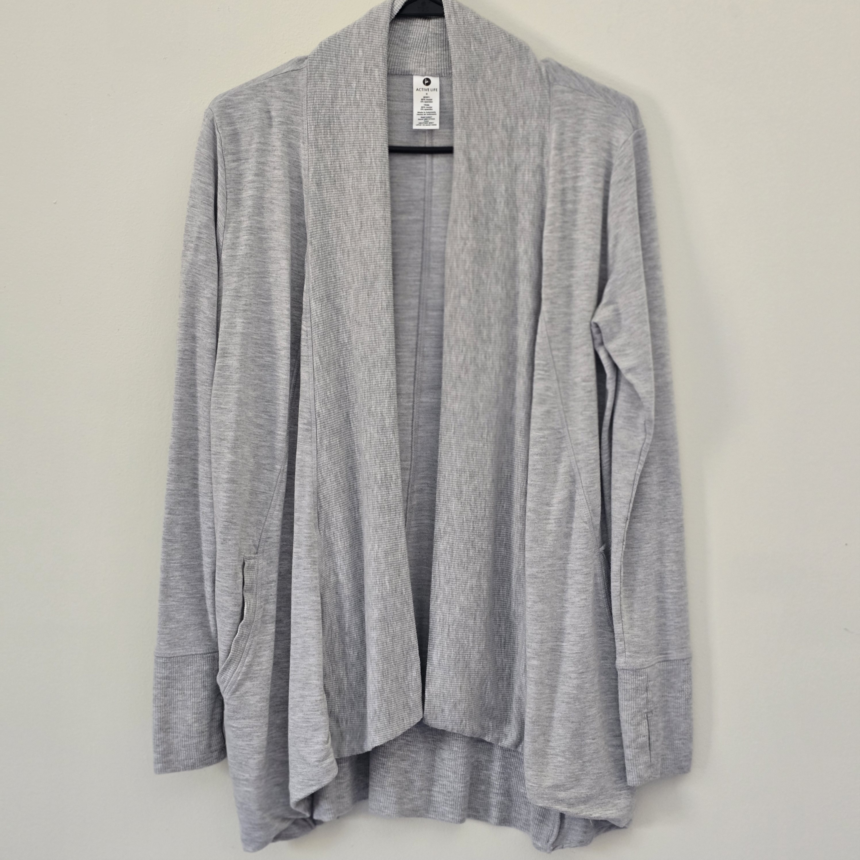 Active Life Modal Cardigan Heather Grey Color Size Small Loose Fit